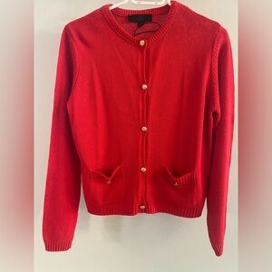 Zara Red Cardigan with Gold Buttons